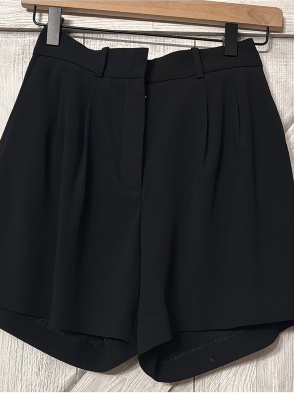Babaton Black High-Rise Pleated Shorts